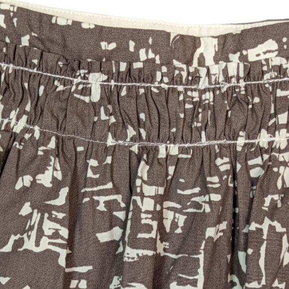 J. CREW FACTORY A-Line Pleated Camouflage Cotton Lined Skirt Taupe Cream Size 10 - Picture 5 of 11